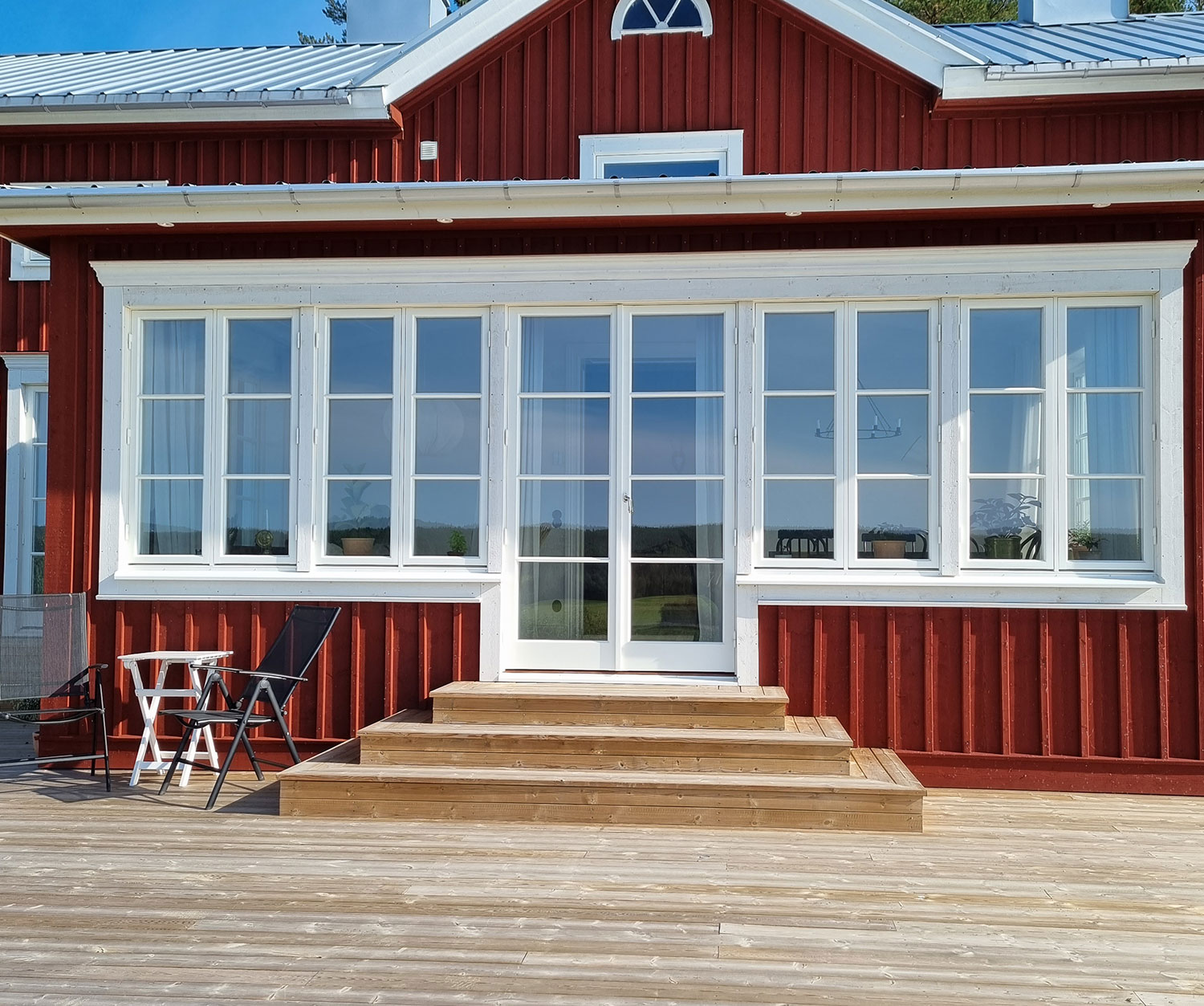 Kopplad fönsterdörr inåtgående